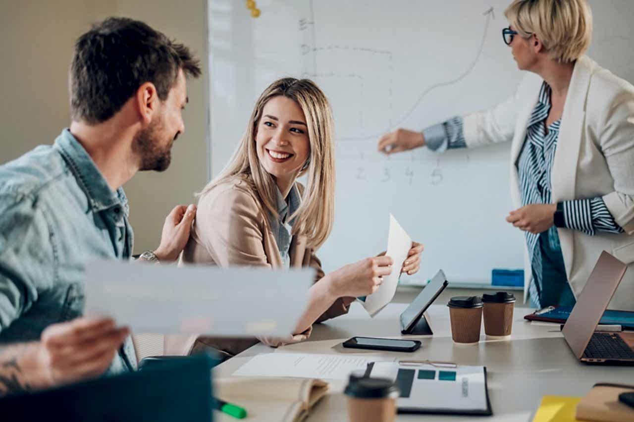 multiracial business team having a meeting in the office